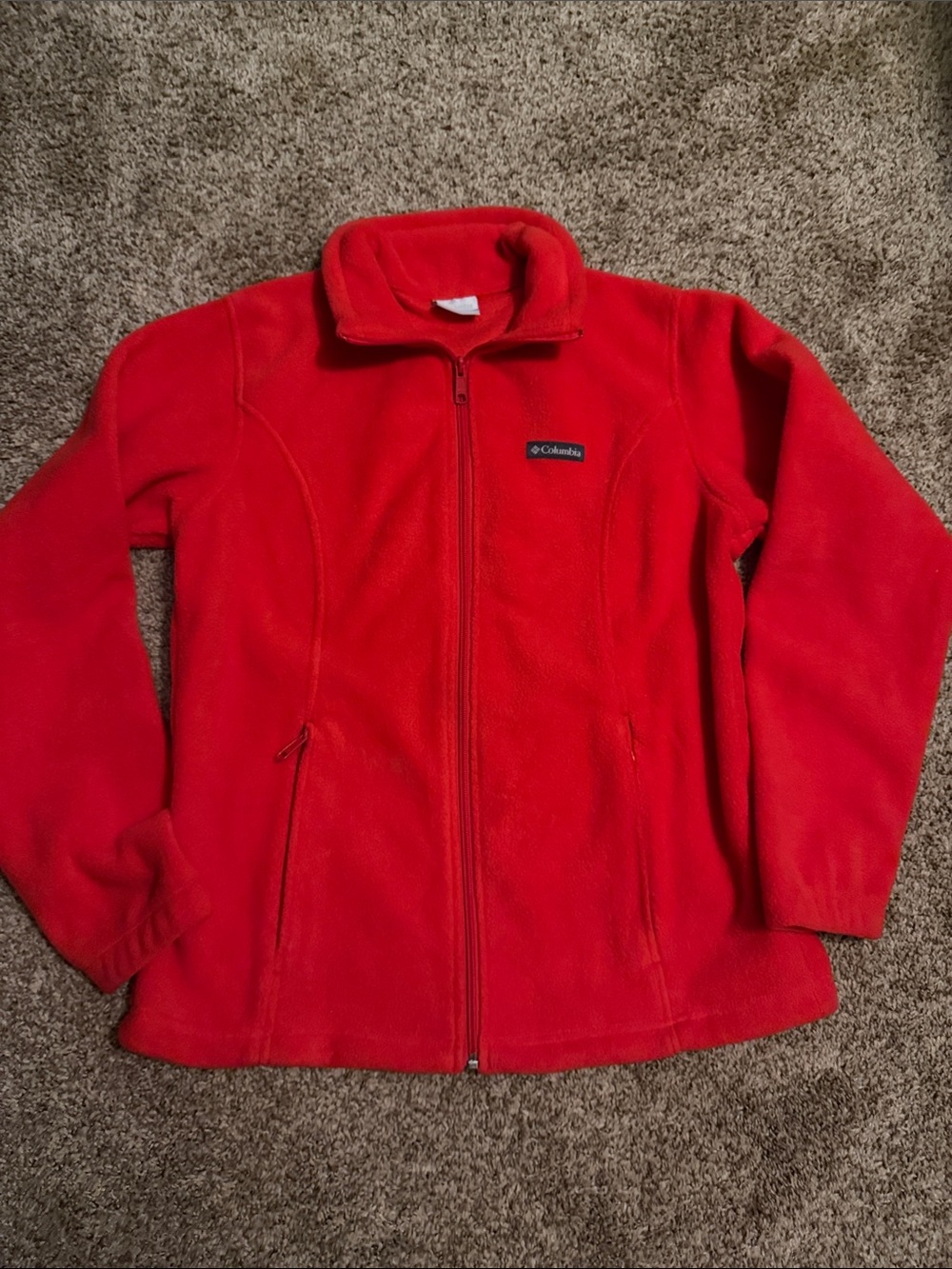 Columbia Red Full-Zip Women's Fleece Jacket